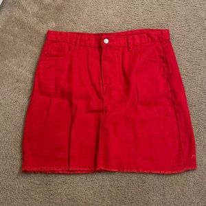 Red jean skirt